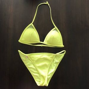 Victoria’s Secret Neon fishnet bikini set